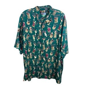 Reyn Spooner Drinks Alcohol Vtg Hawaiian Shirt Lanai Island - Men’s Large
